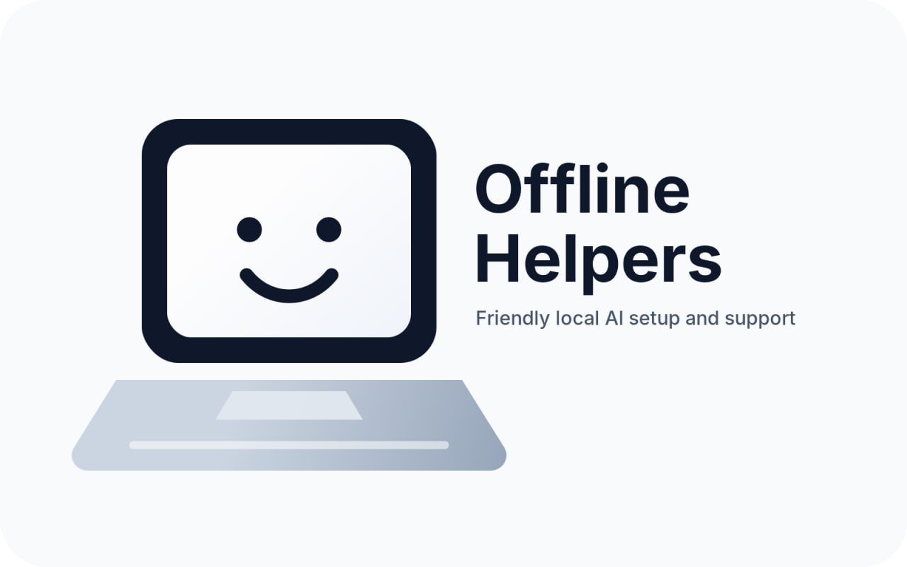 Offline Helpers logo — friendly local AI setup and support